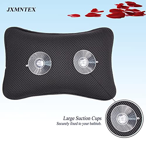 Bathtub Bath Pillow - Spa Pillow with Headrest Cushion - Hot Tub Pillow - Neck and Head Rest Support for Bath or Shower - Bath Stuff Accessories(New Black)