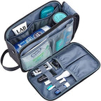 ZEEMO Travel Toiletry Bag for Men, Large Water-Resistant Full-Open Dopp Kit, Versatile Organizer for Shower and Hygiene Accessories, Bathroom Essentials, Cosmetics, Black