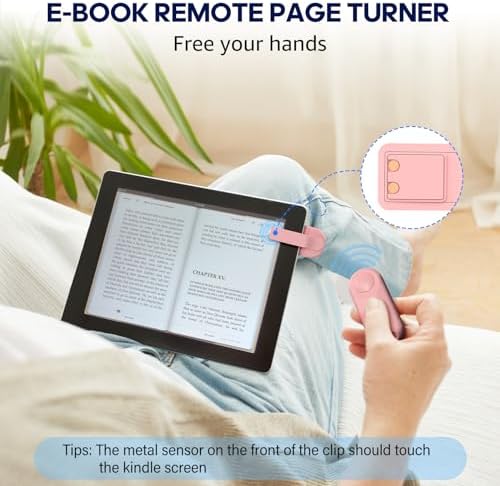RF Remote Control Page Turner for Kindle Paperwhite,Kindle Accessories Remote Photo and Video for E-Book iPhone iPad Android Tablets Reading Novels Comics Remote Control Extenders(Pink)