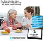MAXCULUX 【Upgraded】 11.5" Large Digtal Clock with Day and Date for Seniors, Auto DST, 19 Alarms & Auto Dimmable, Non-Abbreviated Clock for Elderly Dementia Alzheimers