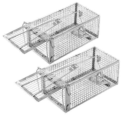 Chipmunk, Squirrel Trap Cages, Rat Trap That Works 2 Pack, Humane Mouse Trap for Home | Catch and Release | Reusable and Durable | No Kill Animal Trap | for Inside Home and Outdoor Use
