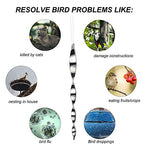 Besmon Woodpecker Bird Scare Devices，Reflective Scare Rods Control Device to Keep Birds Away from Patio Pool（Christmas Reflective Strip Hanging Home as Decoration）(30pcs)