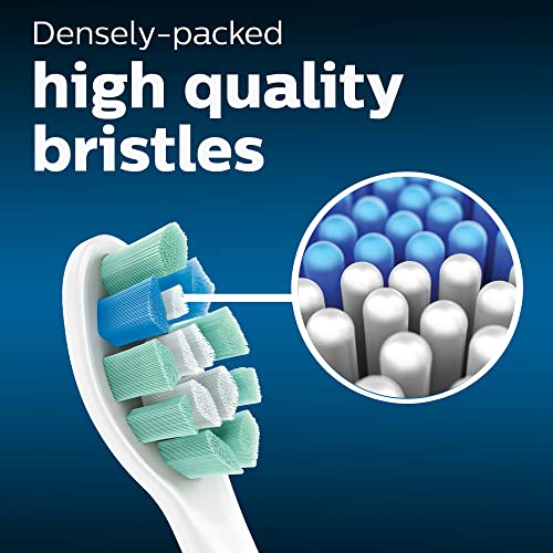 Philips Sonicare 4100 Electric Rechargeable Power Toothbrush, Black, with Genuine Philips Sonicare Optimal Plaque Control Replacement Toothbrush Heads, White, 3 Pack