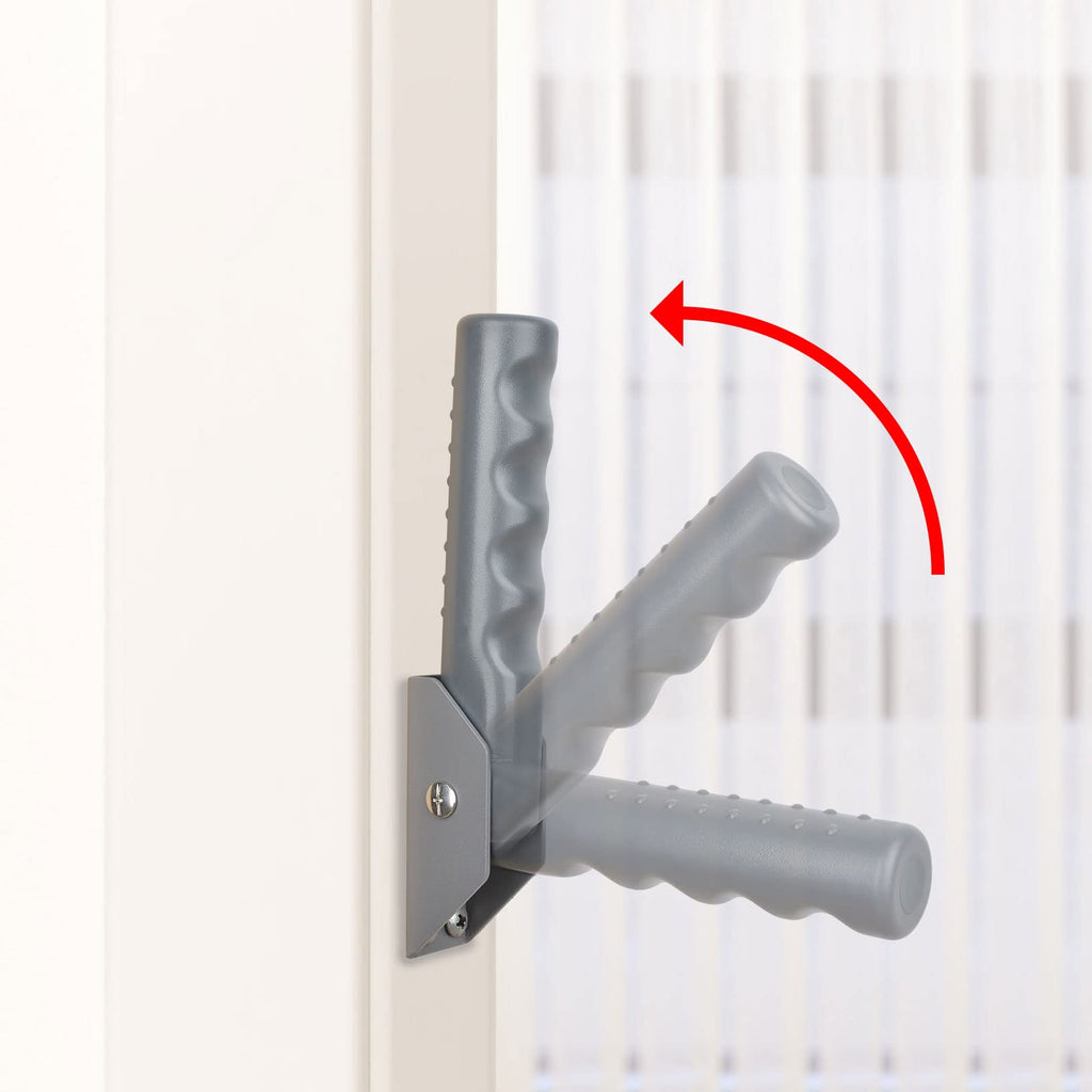 iGuerburn Doorway Flip Assist Handle, Door Assistant Support Grip Handle, Doorway Stair Assist Grab Bar for Elderly or People Who with Balance Issues - Supports Up to 300 Pounds (Grey)