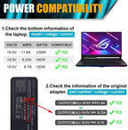 Replacement New ROG 230W 180W AD230-01E Adapter, Rog Strix G531GT G531GW G531GV G531GU G531GD G731GU G731GW G731GV G731GT Hero Scar III 15 17 ROG Zephyrus Gaming Laptop Power Supply