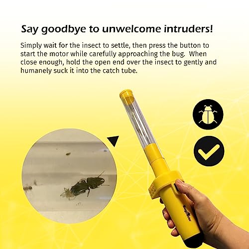 Sonic Technology BugBuster BB100, Cordless Bug Vacuum & Catcher for Adults & Kids for Spiders, Insects, Ants, Flies - Battery Operated Insect Catcher w/Tactile Rocker Switch for Easy On/Off Operation