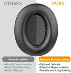 SOULWIT Earpads Cushions Replacement for Sony WH-XB910 XB910N Extra Bass Noise Cancelling Headphones, for Sony WHXB910N Headset, Ear Pads with Soft Protein Leather, Noise Isolation Foam - Black