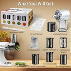 Slicer Shredder Attachments for KitchenAid Stand Mixers, Cheese Grater, Salad Maker, Vegetable Shredder, Food Slicers Chopper Grinding Powder Accessories with Upgraded 5 Blades