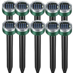 Mole Repellent Snake Repellent Solar Powered 10 Pack Vole Mole Repellent for Lawn Garden Waterproof,Sonic Mole Spikes,Get Rid of Moles Snake Gopher Groundhog Chipmunk for Yard&Garden&Lawn