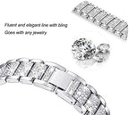 Bling Bands Compatible with fitbit Sense 2/Sense/Versa 4/Versa 3, Women Replacement Wristbands Dressy Luxurious Bracelet for Ladies