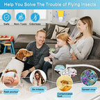 Flying Insect Trap Plug-In, 2023 Upgrade Mosquito Killer, Safe Non-Toxic UV Light Attractant Indoor Plug-In Night Light Fly Trap with Sticky Pad for Flies, Gnats, Moths(2 Pack, White)
