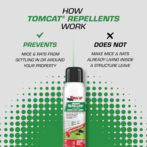 Tomcat Rodent Repellent for Indoor and Outdoor Mouse and Rat Prevention, Continuous Spray, 14 oz.