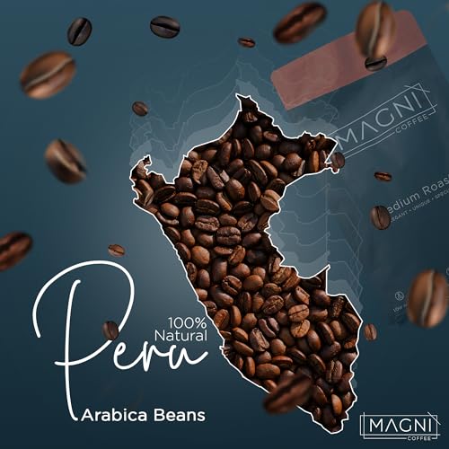 Magni Coffee - Ground - Medium Roast - Low Acid - Single Origin USDA Organic Non-GMO Beans Third Party Tested For Mycotoxins & Pesticides - Fair Trade -12 Oz