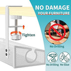 Under Desk Cable Tray White, No Drill Cable Organizer with Clamp for Wire Management, PC Cord Organizer & Workspace Accessories for Office, Home