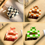4 Pack Ahoney Checkered Y2K Claw Clips for Thin Hair - Cute 2" Aesthetic Barrettes, 90s Hair Accessories for Women and Y2K Tops