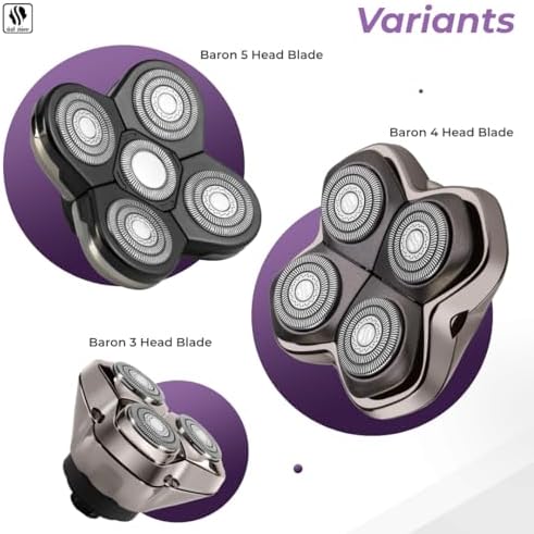 Skull Shaver Forte PRO 4 Head Replacement Blade for Pitbull, Butterfly kiss pro & Palm Shavers - Best Electric Shaver & Head Shaver Blade, Smooth Shave with Less Irritation