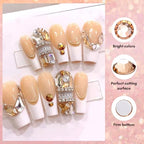 Makartt Champagne Nail Rhinestone with Gel Nail Glue for Gems 15ML Strong Adhesive Nail Rhinestone Glue Round & 3D Shape Flatback Nail Crystal Diamond for Nail Charm Accessories Jewels Decoration
