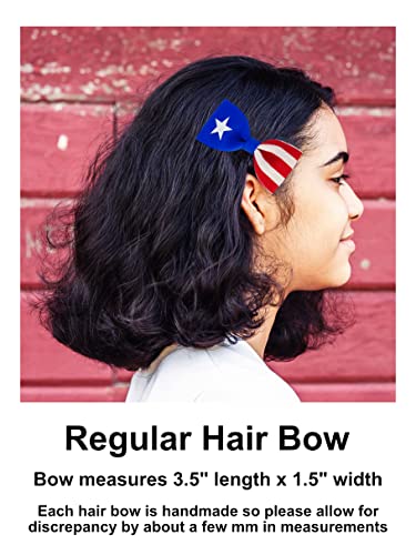 Puerto Rico Hair Accessories for Girls 3.5 Inch Flag Hair Bow For Toddlers Bows For Little Girls With Clips 2 Pack For School Dance Event