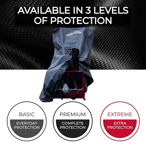 Tough Cover Snow Blower Cover - Basic Edition, Certified Waterproof, Heavy Duty 210D Marine Grade Fabric, Universal Fit, Outdoor Protection, Snowblower Cover Universal (Black)