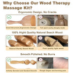 Buymax Wood Therapy Massage Tools, Maderoterapia Kit Lymphatic Drainage Massager, Body Sculpting Tools for Lymphatic Drainage, Anti-Cellulite, Muscle Release(6 in 1)