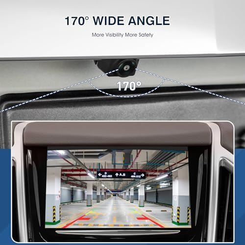 Rear View Backup Camera Fit for Cadillac SRX 2010-2016, Reversing Parking Assist Camera OE Replacement 20910350 15926122 22915398 (6 Plug pin Holes)