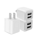 USB Wall Charger, Dual Port Cube Power Adapter Charger Plug Block Charging Box, Dual Port Wall Charging Adapter, Compatible for i Phone 14 13 12 11，Milky White (3-Pack)