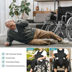 Wheelchair Seatbelt with Pocket Wheelchair Seat Belts for Adults Anti-Slip & Adjustable Wheelchair Accessories Safety Belt for Seniors Elderly, Patients, Anti-Fall Wheelchair Harness Vest
