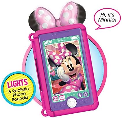 Disney Junior Minnie Mouse Chat with Me Pretend Play Cell Phone Set, Lights and Sounds, Officially Licensed Kids Toys for Ages 3 Up by Just Play