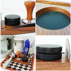 Espresso Machine Accessories,5pcs Espresso Tamper Kit,54mm Coffee Tamper Fits Breville Espresso Machine Portafilters Tools Set,Sapele Wood Tamping Station with Tamper,Leveler,Brush and Puck Screen