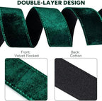 Amumu Flocked Velvet Guitar Strap - Guitar Accessories - Fits Acoustic Guitar Strap, Bass strap, Electric Guitar Strap, Green