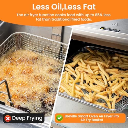 Air Fryer Basket for Breville Smart Oven Air Fryer Pro,Food Grade Steel Mesh Baskets Accessories Tray 16.5D x 11.8W x 0.5H inch, Stainless Steel Mesh Baskets Air Fryer Accessories
