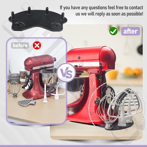 Stand Mixer Attachment Holders, Compatible with Kitchenaid Mixer & KitchenAid Flat Beater, Kitchen Accessory Organizer, Accessories for Storing Dough Hooks,Flat & Flex Edge Beater