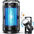 Evolpol Bug Zapper Outdoor Indoor, Mosquito Zapper with Large-Capacity 5000mAh Battery, 4 in 1 Insect Fly Zapper with Powerful Spotlights, Rechargeable & Cordless for Camping, Fishing, Patio, Home