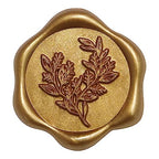 UNIQOOO Wax Seal Stickers - Eucalyptus Wedding Invitation Envelope Seal Stickers, 50 Pcs Self- Adhesive Antique Gold Stickers, Perfect for Invitation, Christmas, Gift Wrapping, Party