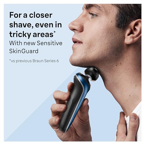 Braun Series 6 Electric Shaver Replacement Head with Sensitive Skinguard, Easily Attach Your Shaver Head, Compatible with New Generation Series 6 Shavers, 64B, Black