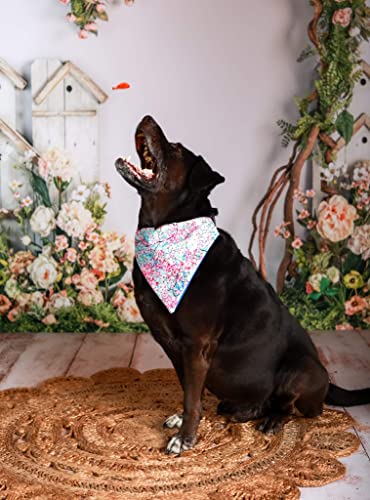 Cherry Blossoms Over the Collar Dog Bandana That Slips onto Their Existing Collar Size (Small)