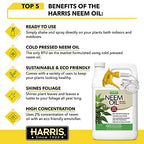 HARRIS Neem Oil Spray for Plants, Cold Pressed Ready to Use, 128oz