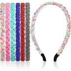 MTLEE 6 Pieces Beaded Headbands for Women Sparkly Crystal Beaded Hair Hoop Hairbands Multiple Color Hair Accessories Head Bands Christmas Gift(Vivid Colors)
