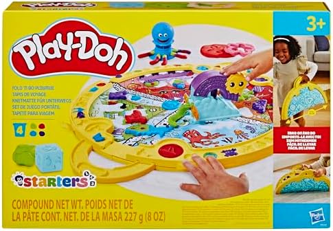 Play-Doh Fold & Go Playmat Starter Set with 19 Accessories, Preschool Toys for 3 Year Old Girls & Boys & Up, Kids Arts & Crafts