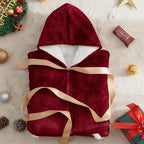 JOYWOO Wine Red Wearable Blanket Hoodie, Christmas Birthday Gifts for Mom Women Men, Oversized Hooded Blanket for Adult, Cozy Fuzzy Sherpa Sweatshirt Blanket with Giant Pocket and Zipper
