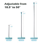 BOOMJOY Floor Scrub Brush with Long Handle -50" Stiff Brush, 2 in 1 Scrape and Brush,Tub and Tile Brush for Cleaning Bathroom, Patio, Kitchen, Wall and Deck