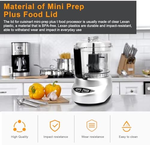Mini Prep Plus Food Replacement Parts DLC-2AWBC-1 Replacement for Cuisinart Work Bowl Cover, DLC Food Processor 3 Cup Lid Fit for Cuisinart Only OEM Bowl DLC-2A, 1 Pcs