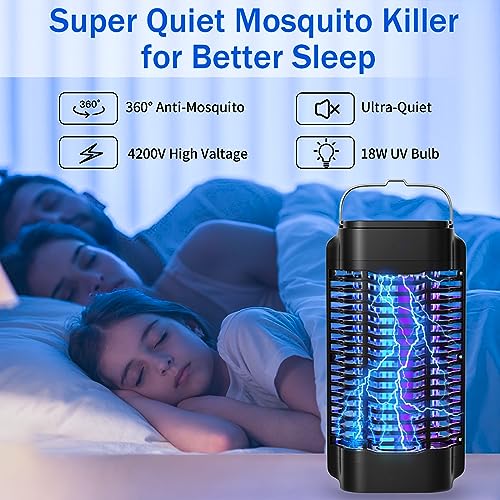 AURCAN Updated Bug Zapper Outdoor Indoor, Fly Zapper Outdoor Indoor, 4200V Waterproof Electric Mosquito Trap Outdoor, Mosquito Killer,Insect Fly Trap for Home Backyard Patio Garden