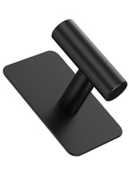 Eowihor Heavy Duty Adhesive Hooks - 26lb Max, Sticky Wall Hooks Waterproof Stainless Steel for Hanging Towel, Coat, Robe, Towel Hooks Stick on Bathroom, Kitchen, Shower, Door (Black, 4 Pack)