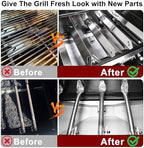 Hiorucet Grill Replacement Parts for Cuisinart 4 Burner Gas Grill GAS9456AS GAS2456AS GAS9456ASO GAS1456ASO, 5 Burner Gas Grill GAS9556AS GAS2556AS GAS2420AS, Stainless Steel Heat Plate Burner Igniter