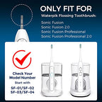 FitMount 6 Pack Toothbrush Replacement Heads Compatible with WaterPik Sonic Fusion 2.0, FitMount Flossing Brush Head Fit for Water-Pic SF-01W SF-02W and 2.0 SF-03 SF-04