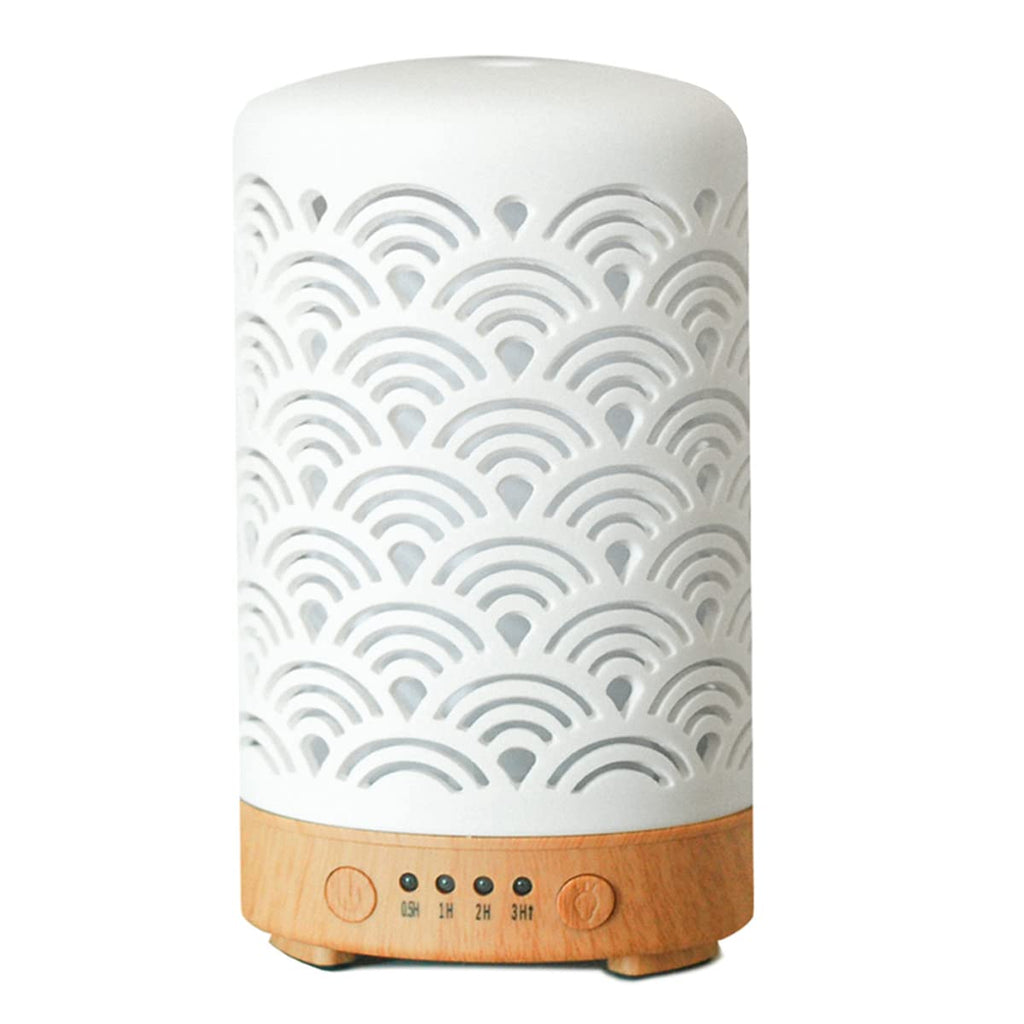 HOMNAS Essential Oil Diffuser, 100ML Upgraded Ceramic Diffusers for Essential Oils, Aromatherapy Diffuser Cool Mist Humidifier with Waterless Auto Shut-Off for Home Office Baby