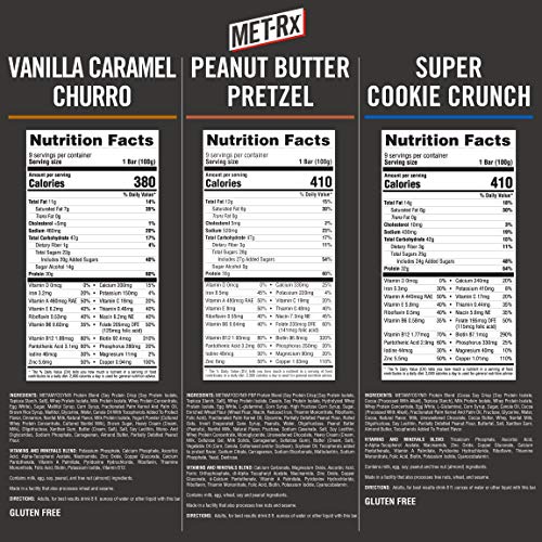 MET-Rx Big 100 Colossal Protein Bars, Healthy Meal Replacement Snack, Variety Pack, 3.52 oz bars, 9 Count (Pack of 3)