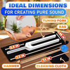 432 Hz Tuning Fork - Chakra Tuning Forks Set with Cleaning Cloth and Bag Sound Diapason Tunning Fork Music Tuning Accessories - Chakra Tuning Fork