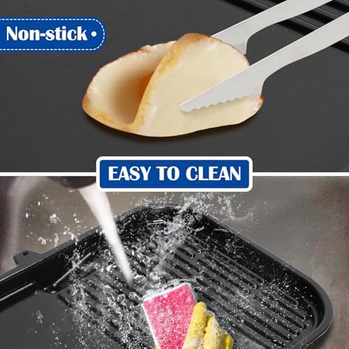 SafBbcue Grill & Griddle Plate for Ninja Woodfire Pro Connect XL Ninja OG951 OG850 OG952 Grill Accessories, XSKGRIDLXL Flat Top 2-in-1 Plate for Ninja Woodfire OG800/900 Series, Non-Stick Griddle Pan